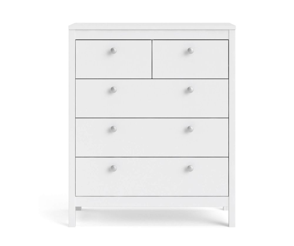 FTG Madrid White 3 + 2 Drawer Chest
