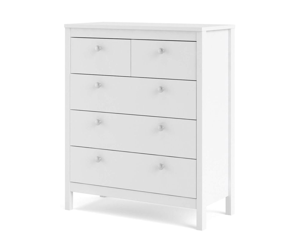 FTG Madrid White 3 + 2 Drawer Chest