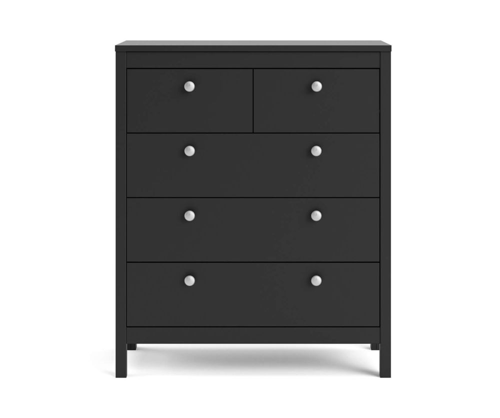 FTG Madrid Matt Black 3 + 2 Drawer Chest
