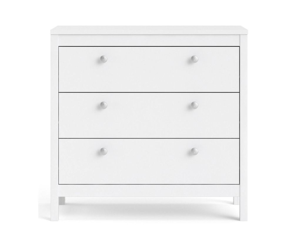 FTG Madrid White 3 Drawer Chest