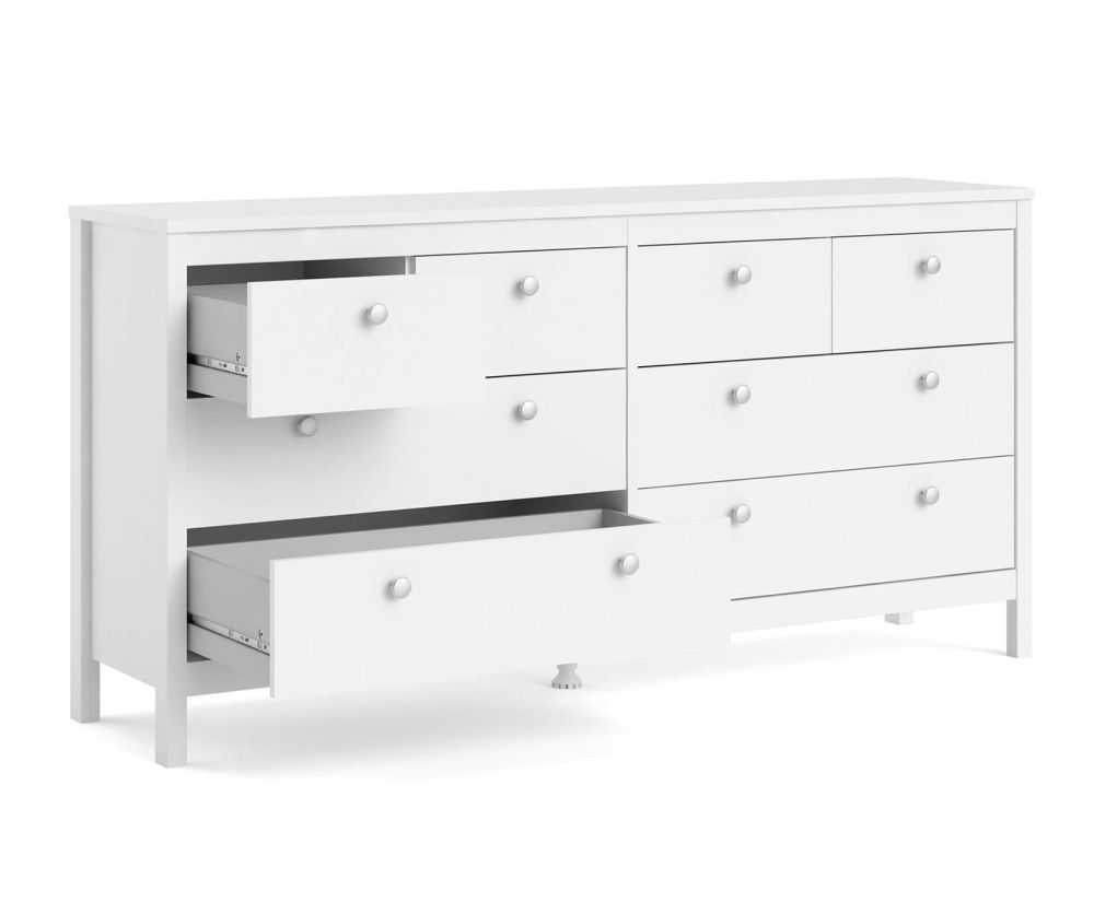 FTG Madrid White 4 + 4 Drawer Double Dresser