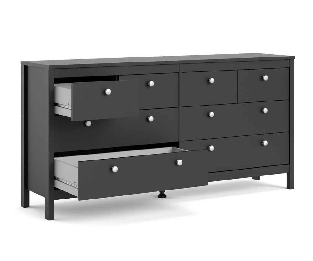 FTG Madrid Matt Black 4 + 4 Drawer Double Dresser