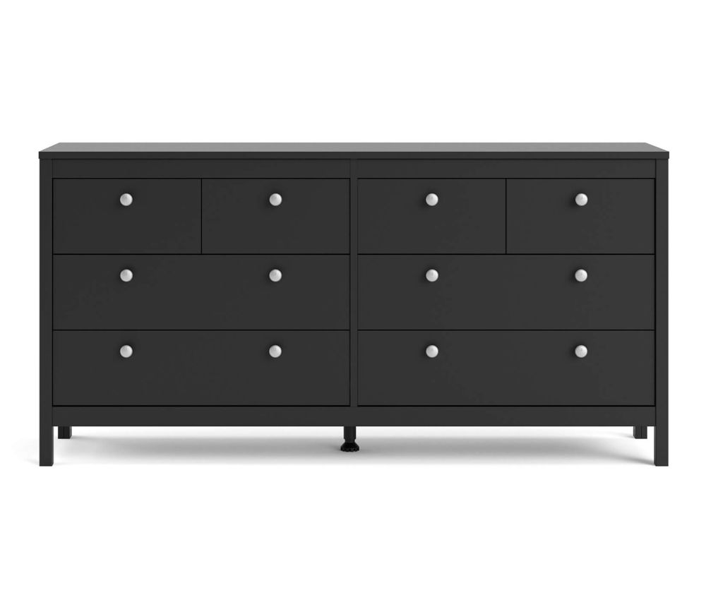 FTG Madrid Matt Black 4 + 4 Drawer Double Dresser