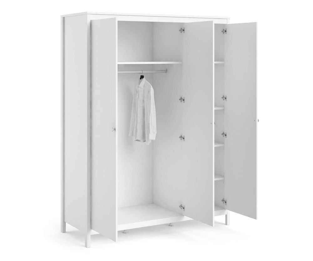 FTG Madrid White 3 Door Wardrobe