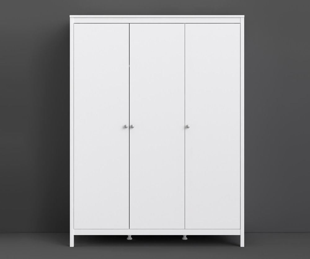 FTG Madrid White 3 Door Wardrobe