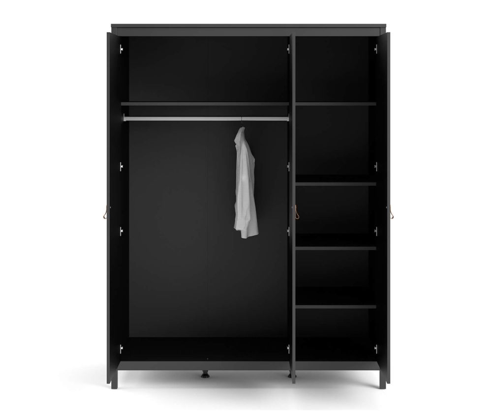 FTG Madrid Matt Black 3 Door Wardrobe