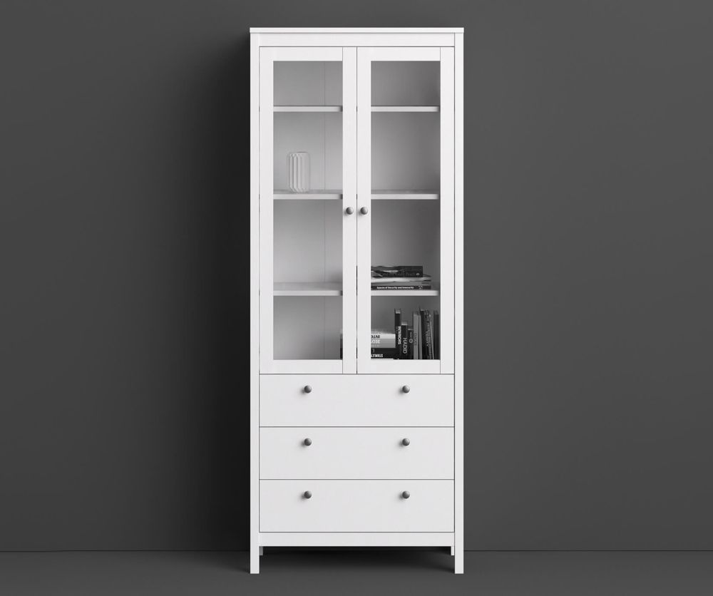 FTG Madrid White 2 Door 3 Drawer China Cabinet