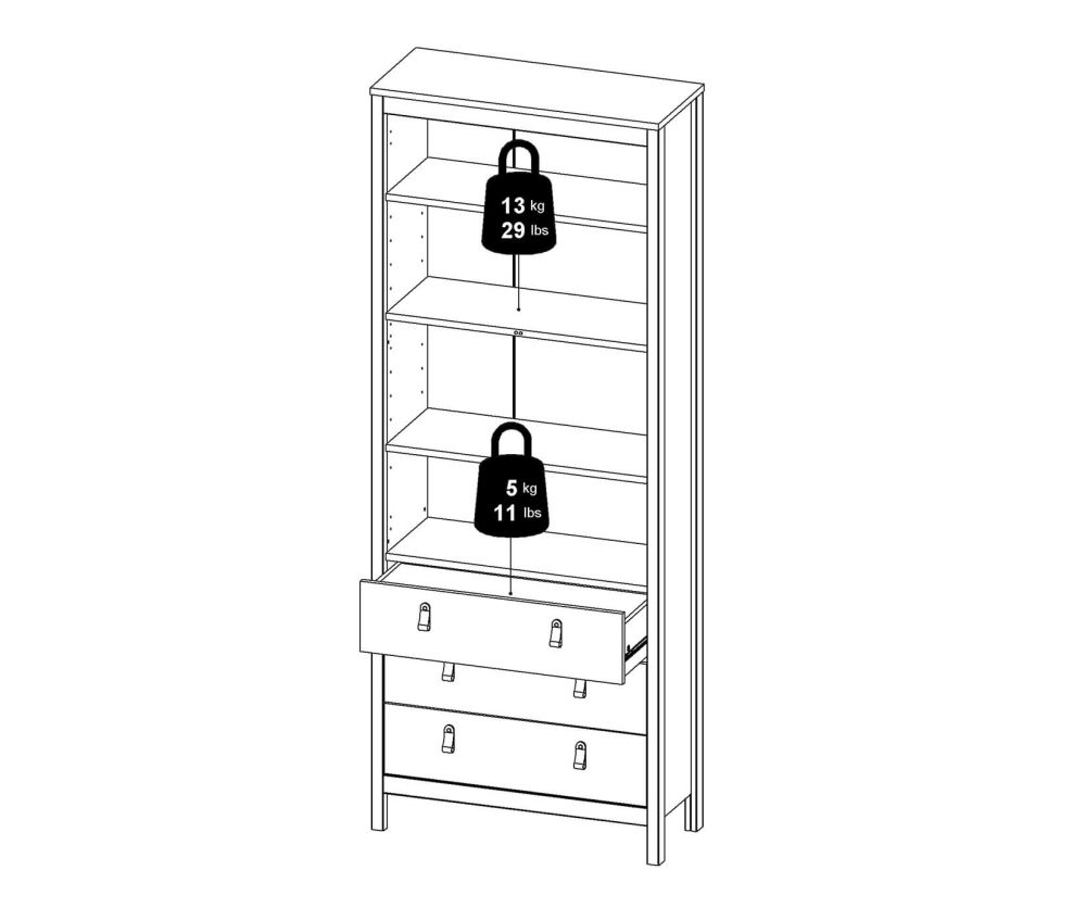 FTG Madrid White 2 Door 3 Drawer China Cabinet
