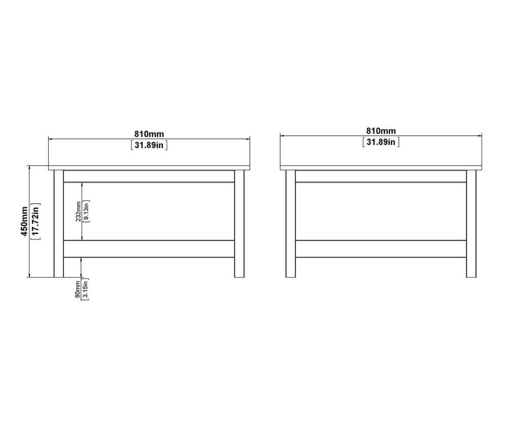 FTG Madrid White Coffee Table