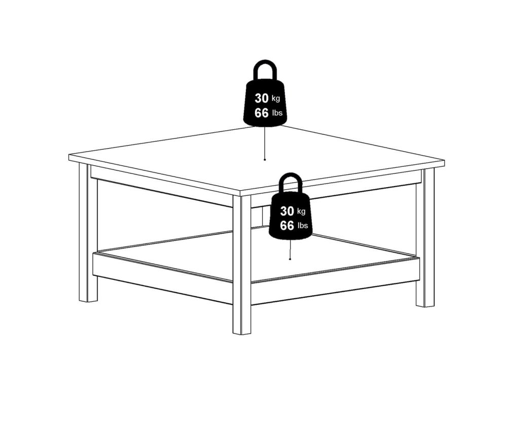 FTG Madrid White Coffee Table