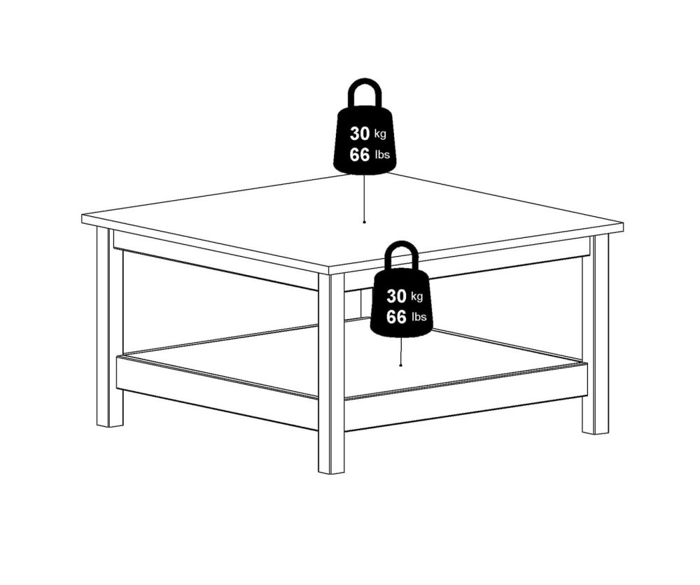 FTG Madrid Matt Black Coffee Table
