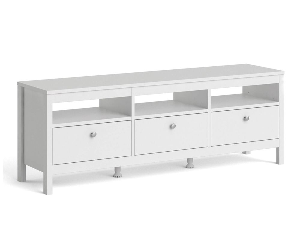 FTG Madrid White 3 Drawer TV Unit