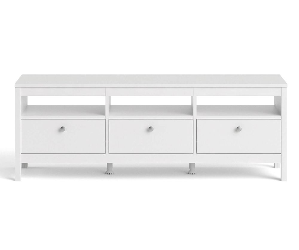 FTG Madrid White 3 Drawer TV Unit