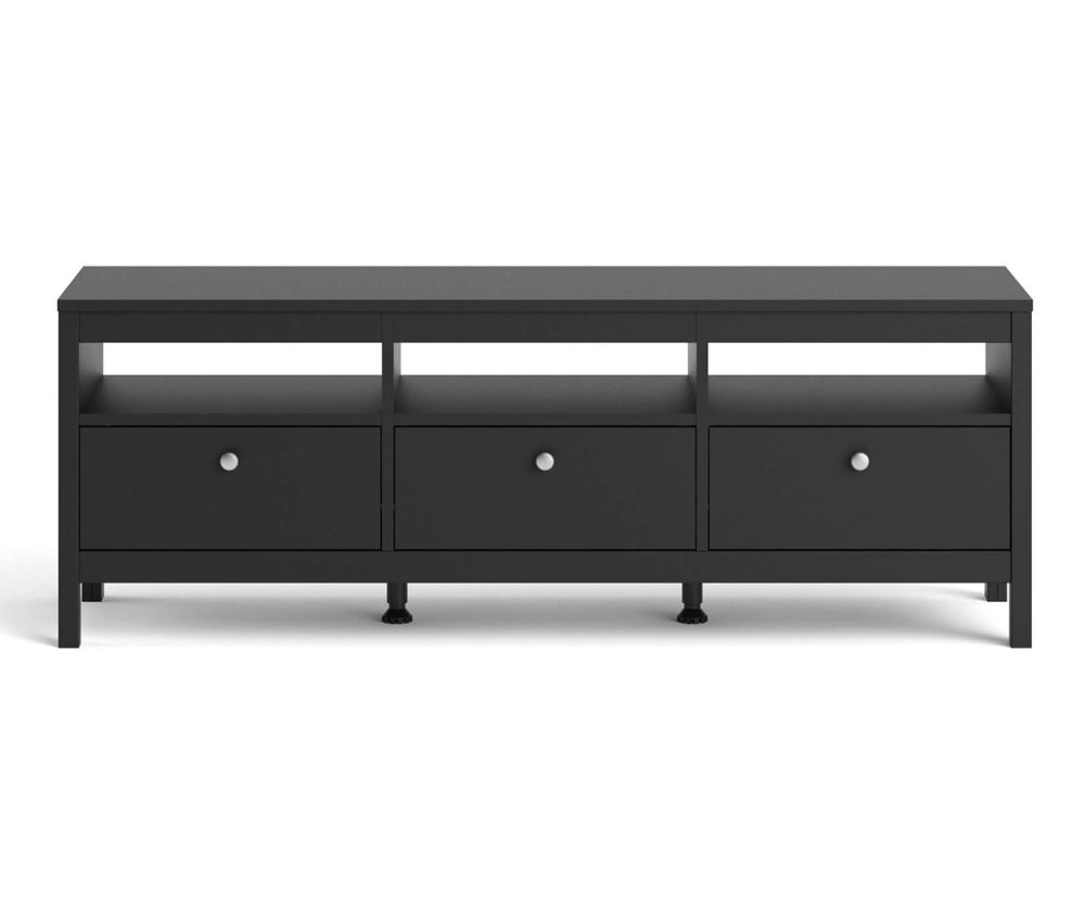 FTG Madrid Matt Black 3 Drawer TV Unit