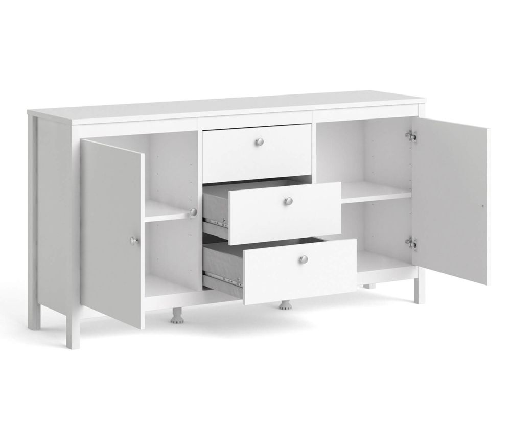 FTG Madrid White 2 Door 3 Drawer Sideboard