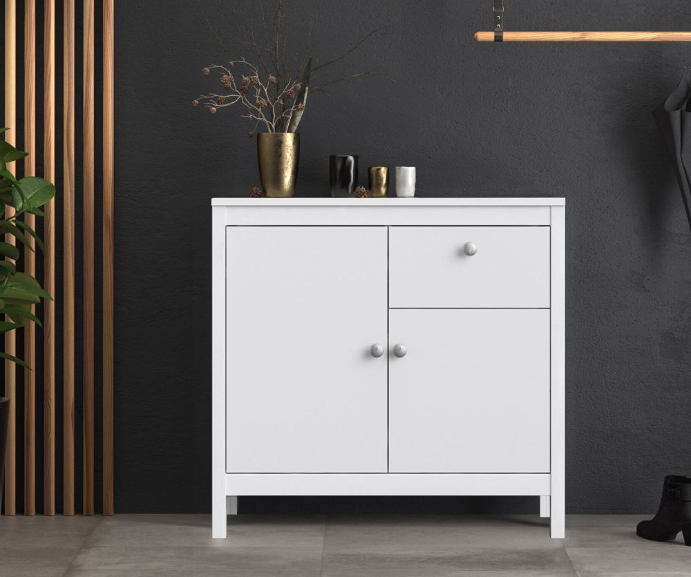 FTG Madrid White 2 Door 1 Drawer Sideboard