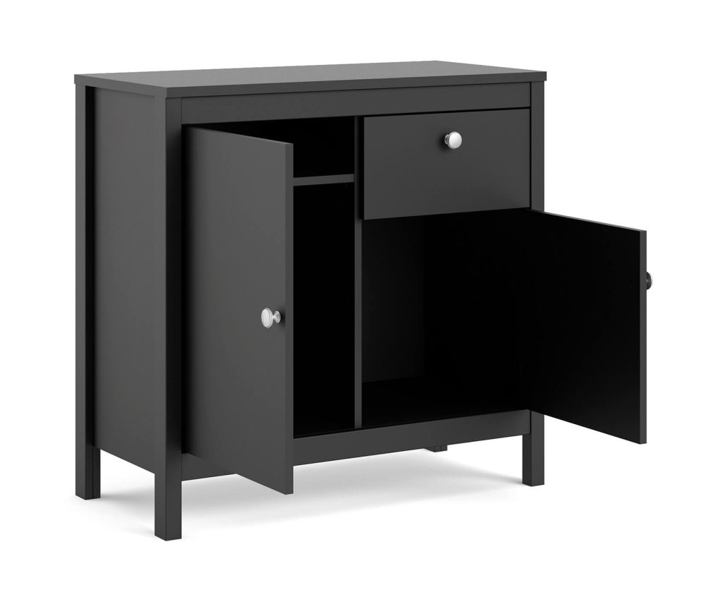 FTG Madrid Matt Black 2 Door 1 Drawer Sideboard