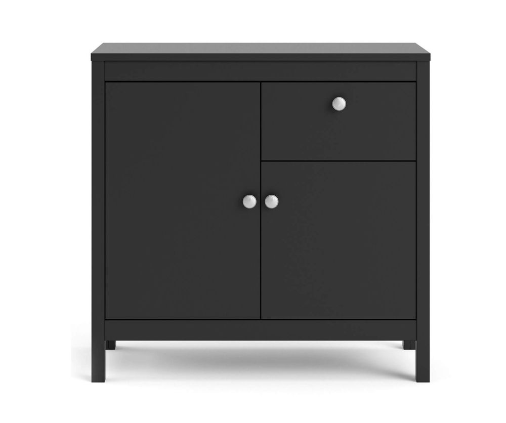 FTG Madrid Matt Black 2 Door 1 Drawer Sideboard