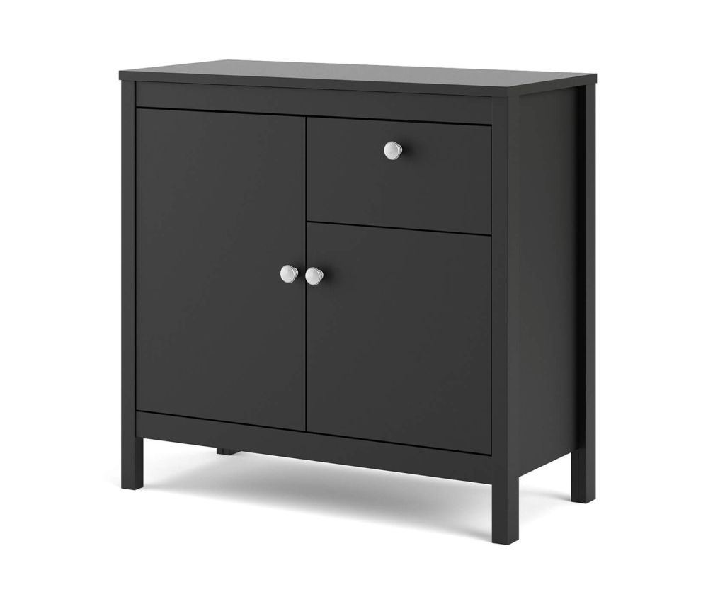 FTG Madrid Matt Black 2 Door 1 Drawer Sideboard