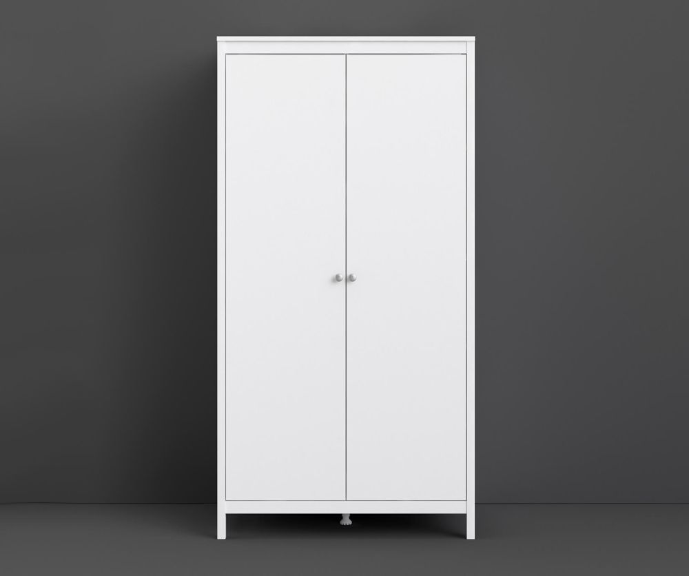 FTG Madrid White 2 Door Wardrobe