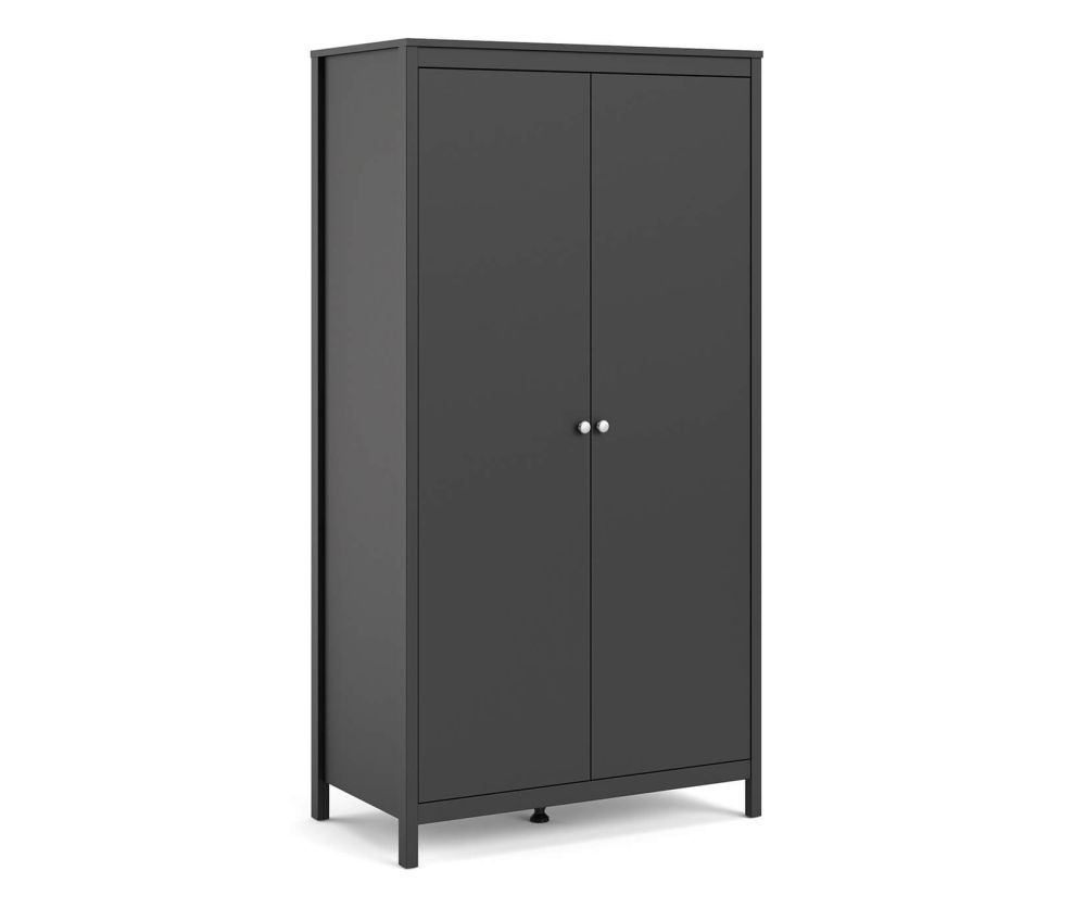 FTG Madrid Matt Black 2 Door Wardrobe