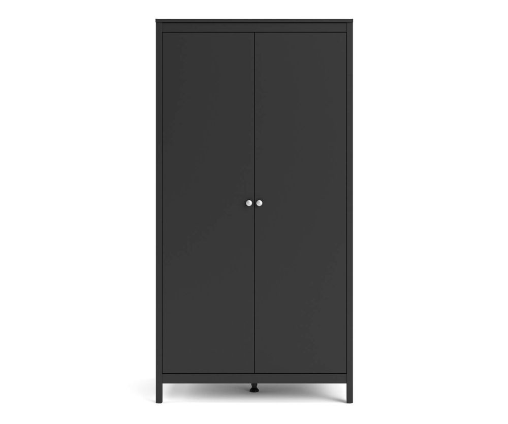 FTG Madrid Matt Black 2 Door Wardrobe