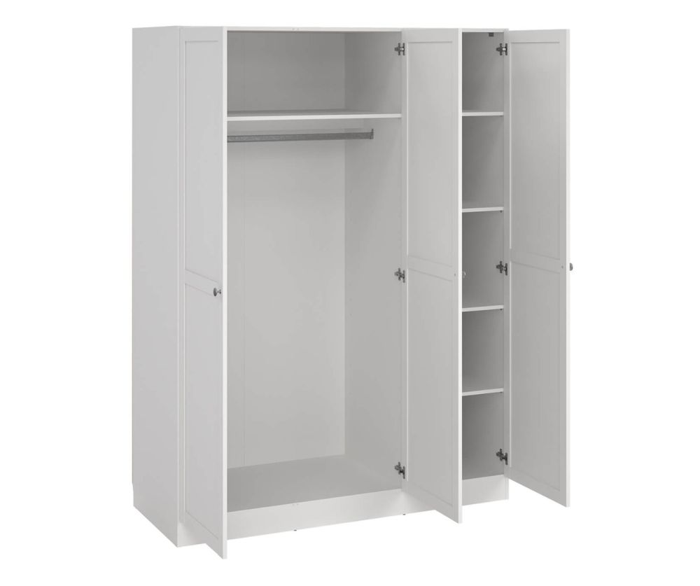 Brande White 3 Frame Doors Wardrobe 