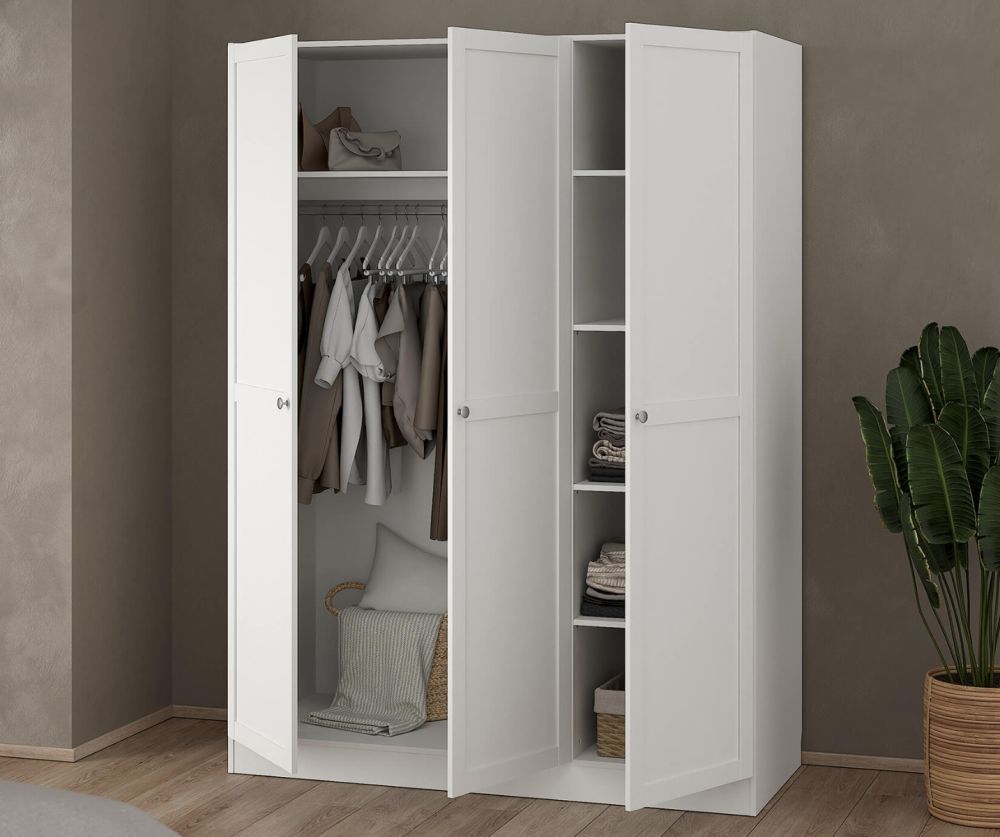 Brande White 3 Frame Doors Wardrobe 