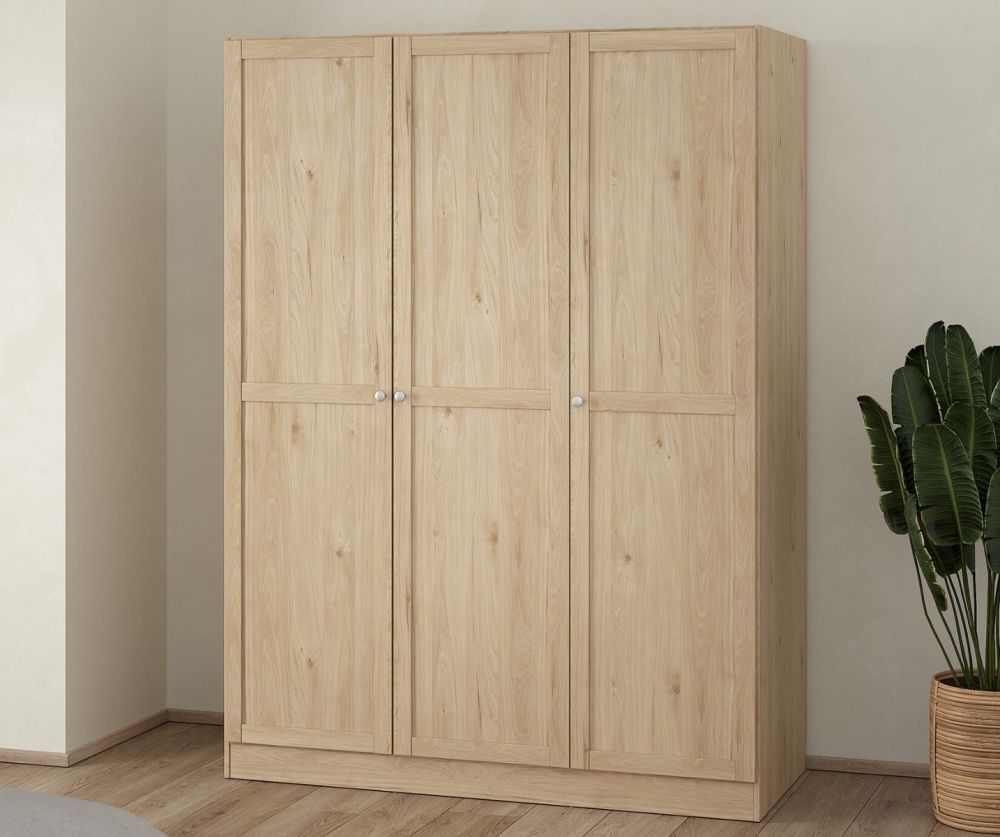 Brande Jackson Hickory Oak Wardrobe with 3 Frame Doors 