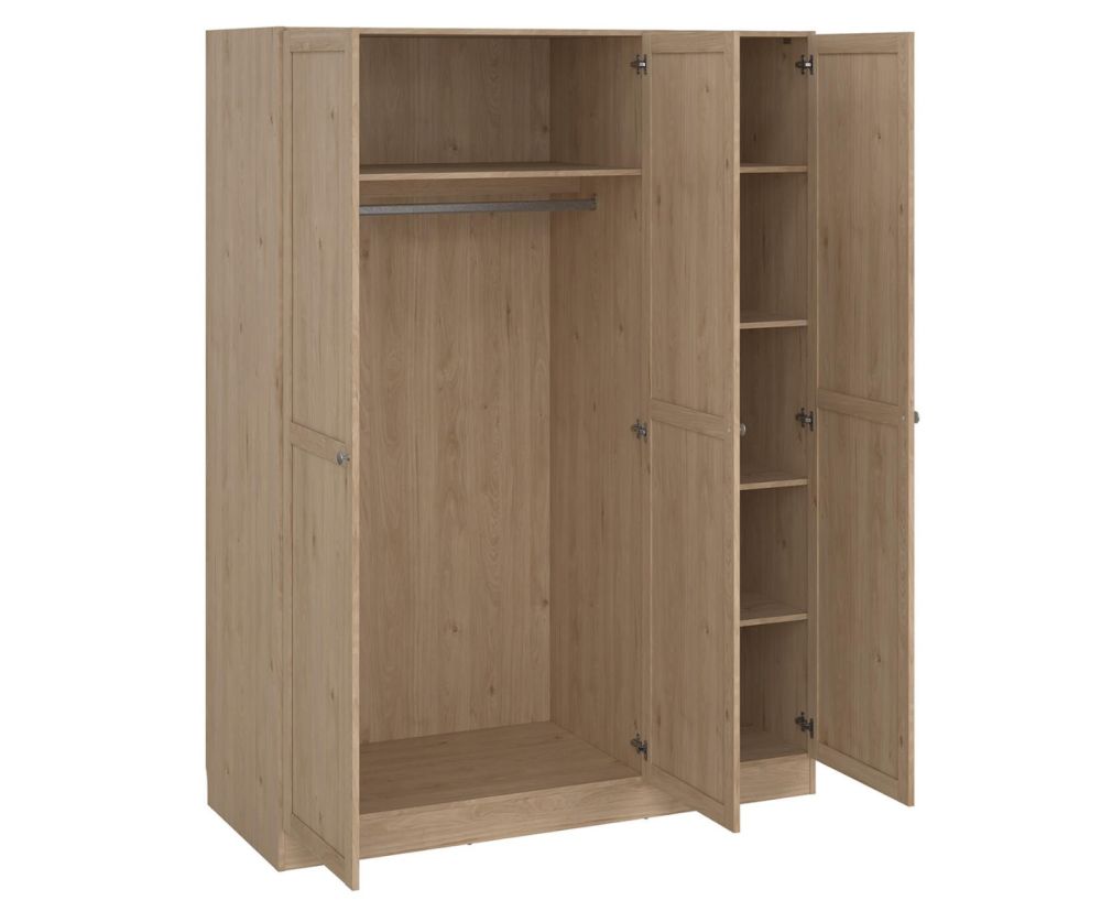 Brande Jackson Hickory Oak Wardrobe with 3 Frame Doors 