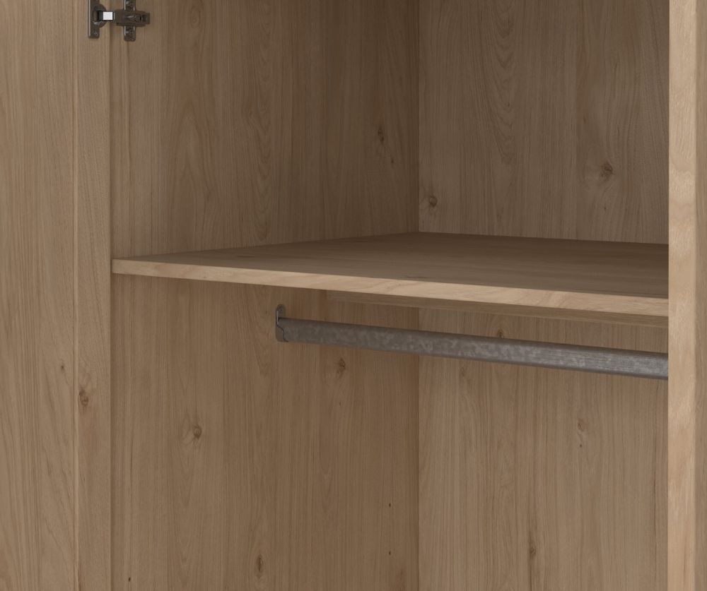 Brande Jackson Hickory Oak Wardrobe with 3 Frame Doors 