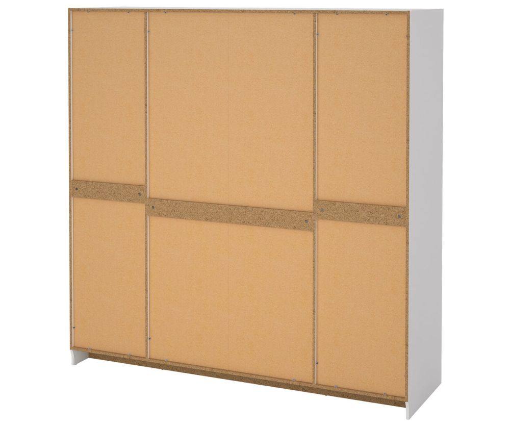 Brande White Wardrobe with 4 Frame Doors 