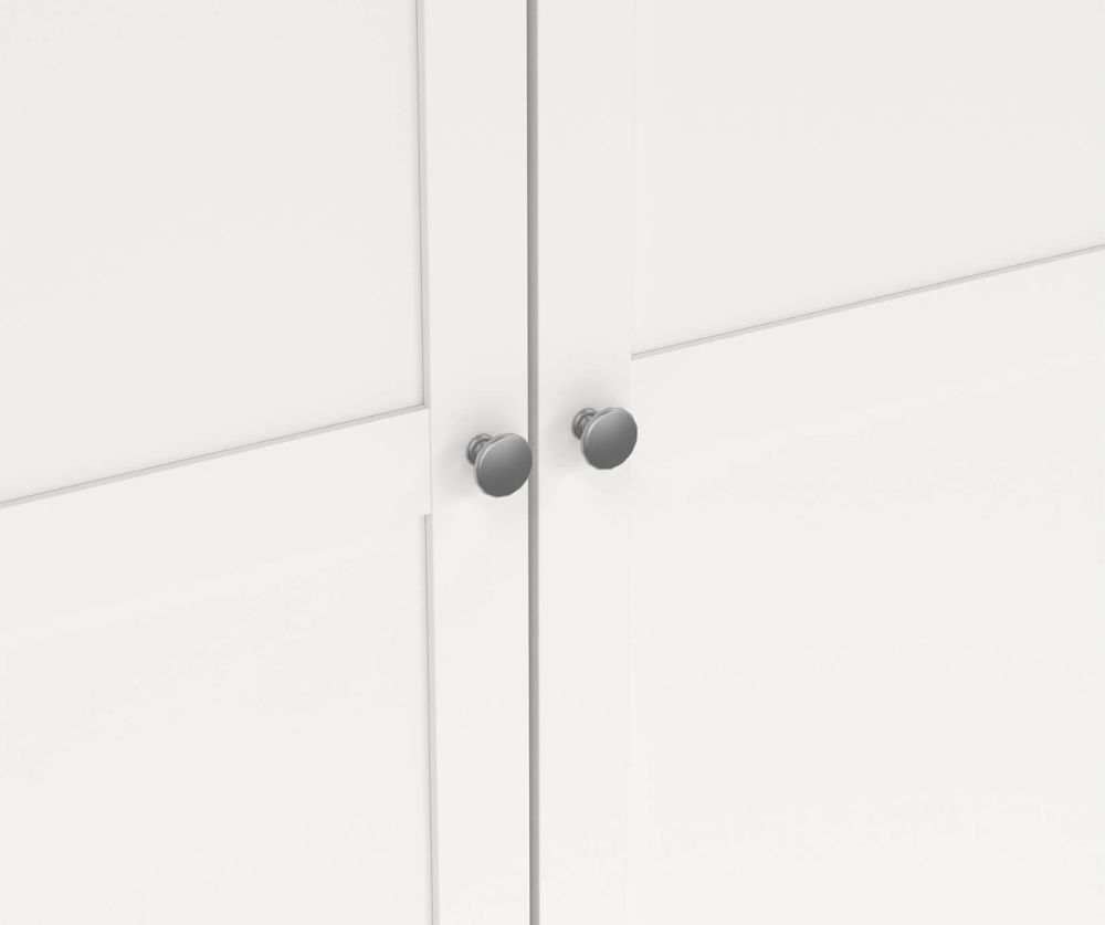 Brande White Wardrobe with 4 Frame Doors 