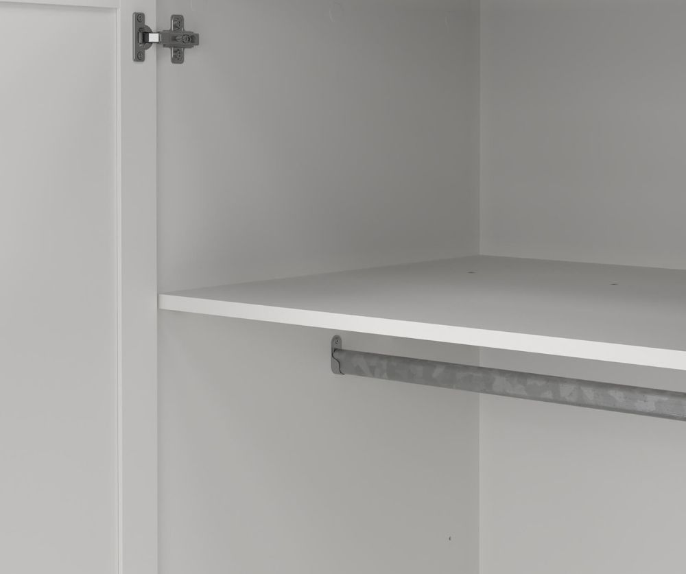 Brande White Wardrobe with 4 Frame Doors 
