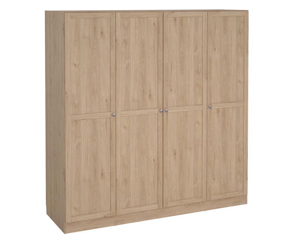 Brande Jackson Hickory Oak Wardrobe with 4 Frame Doors 