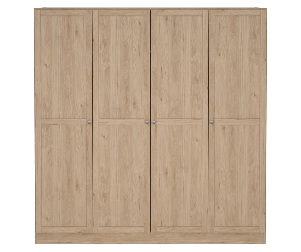 Brande Jackson Hickory Oak Wardrobe with 4 Frame Doors 