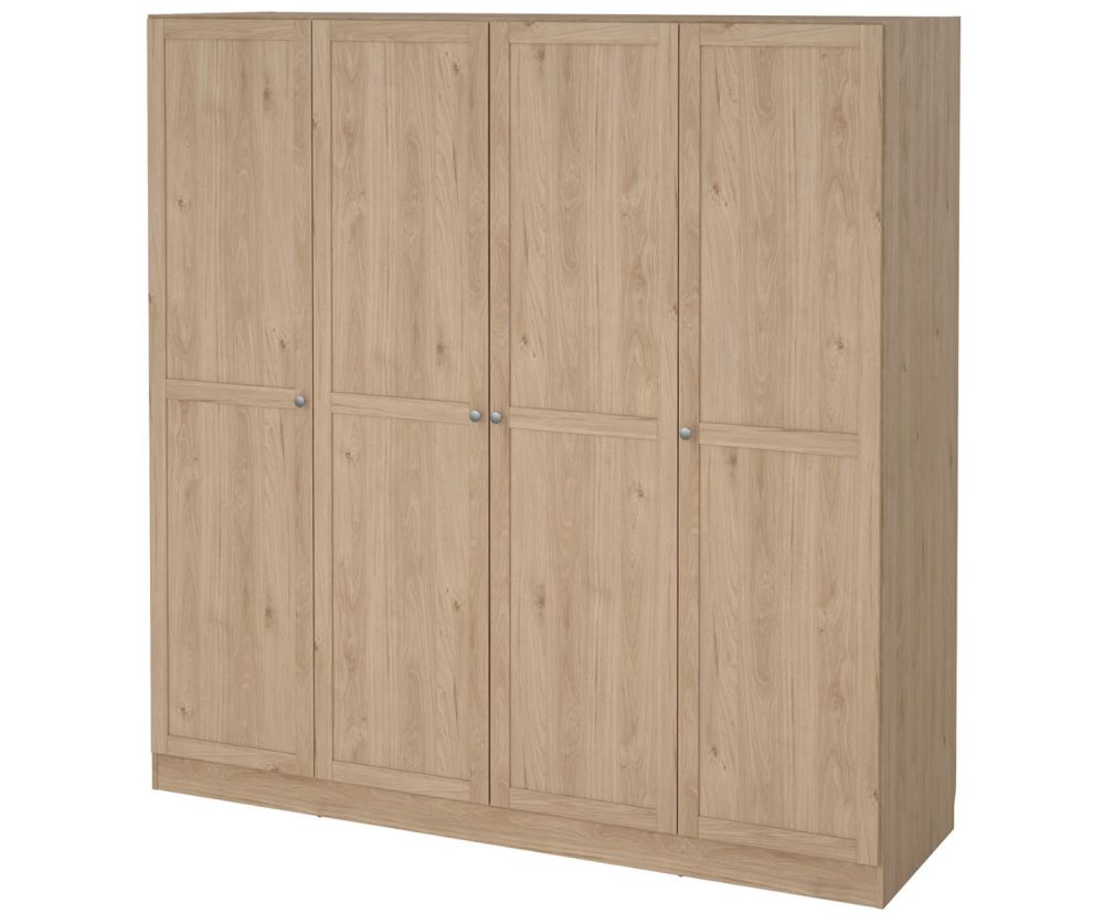 Brande Jackson Hickory Oak Wardrobe with 4 Frame Doors 