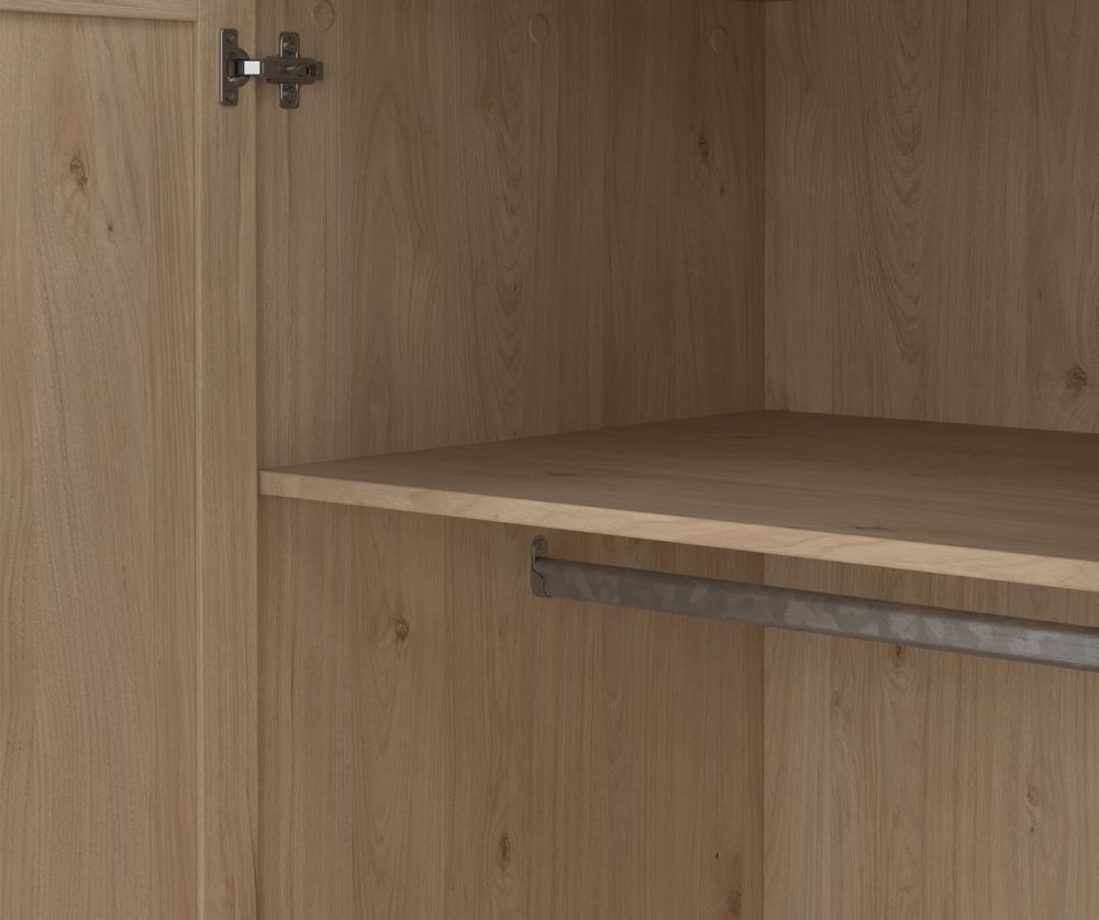 Brande Jackson Hickory Oak Wardrobe with 4 Frame Doors 