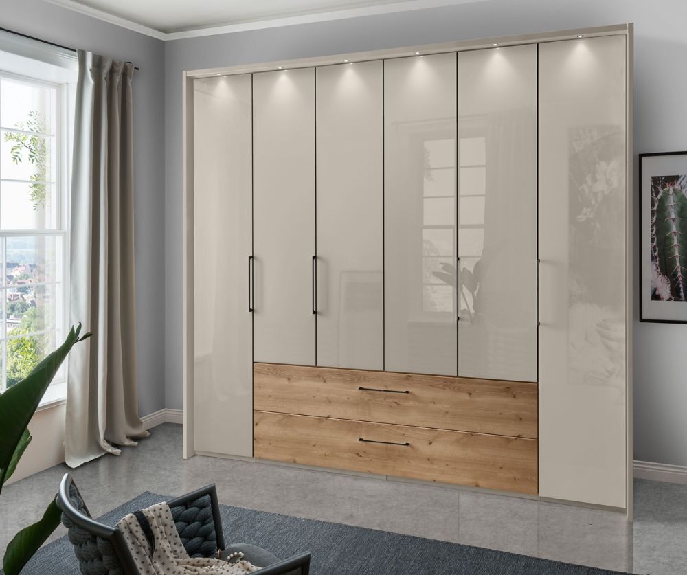 Wiemann Vip Metz 6 Door 2 Drawer Bi-Fold Wardrobe - H216cm