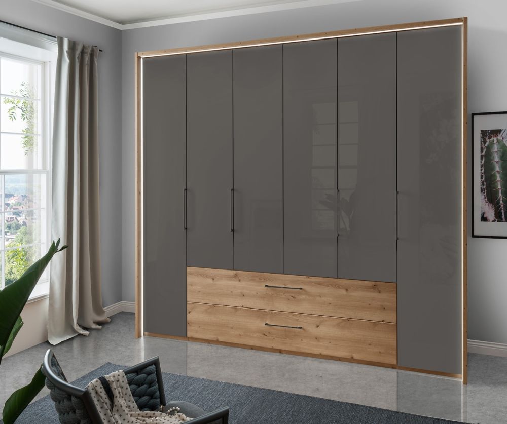 Wiemann Vip Metz 6 Door 2 Drawer Bi-Fold Wardrobe - H216cm