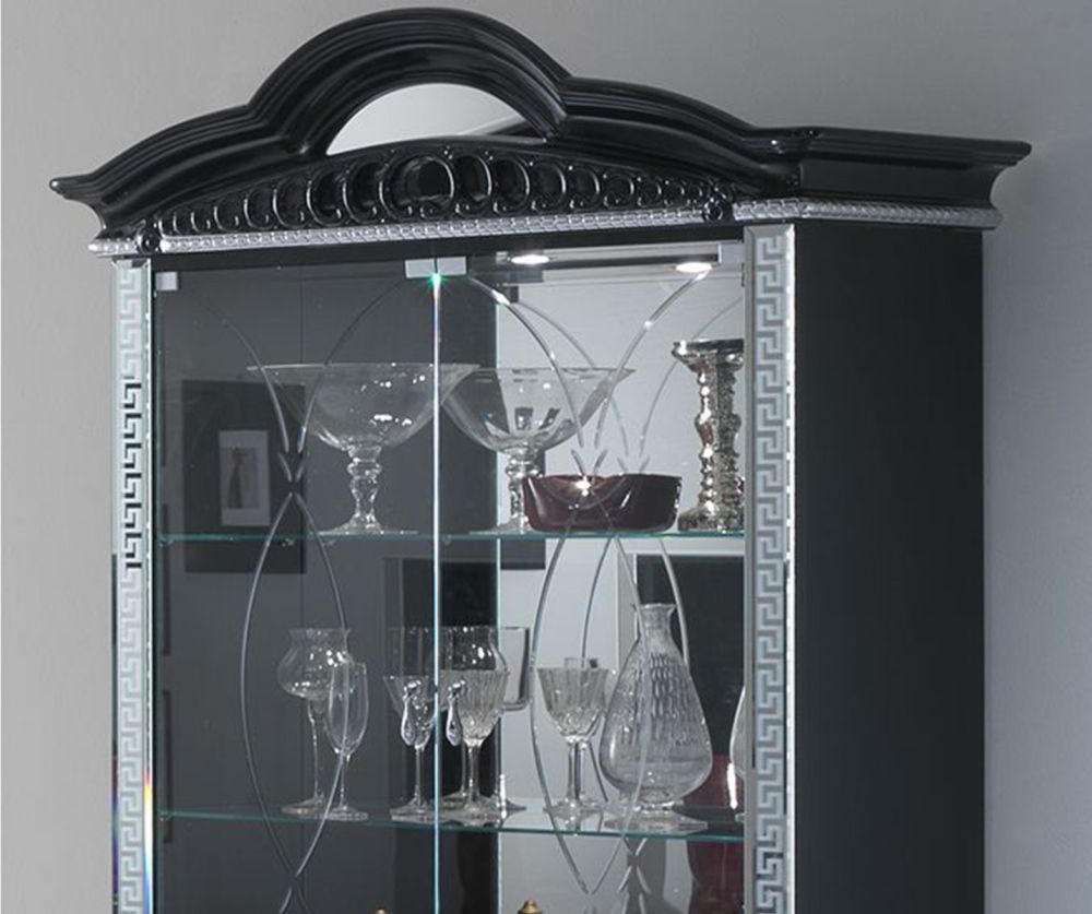 Ben Company New Venus Black and Silver Italian 2 Door Vitrine