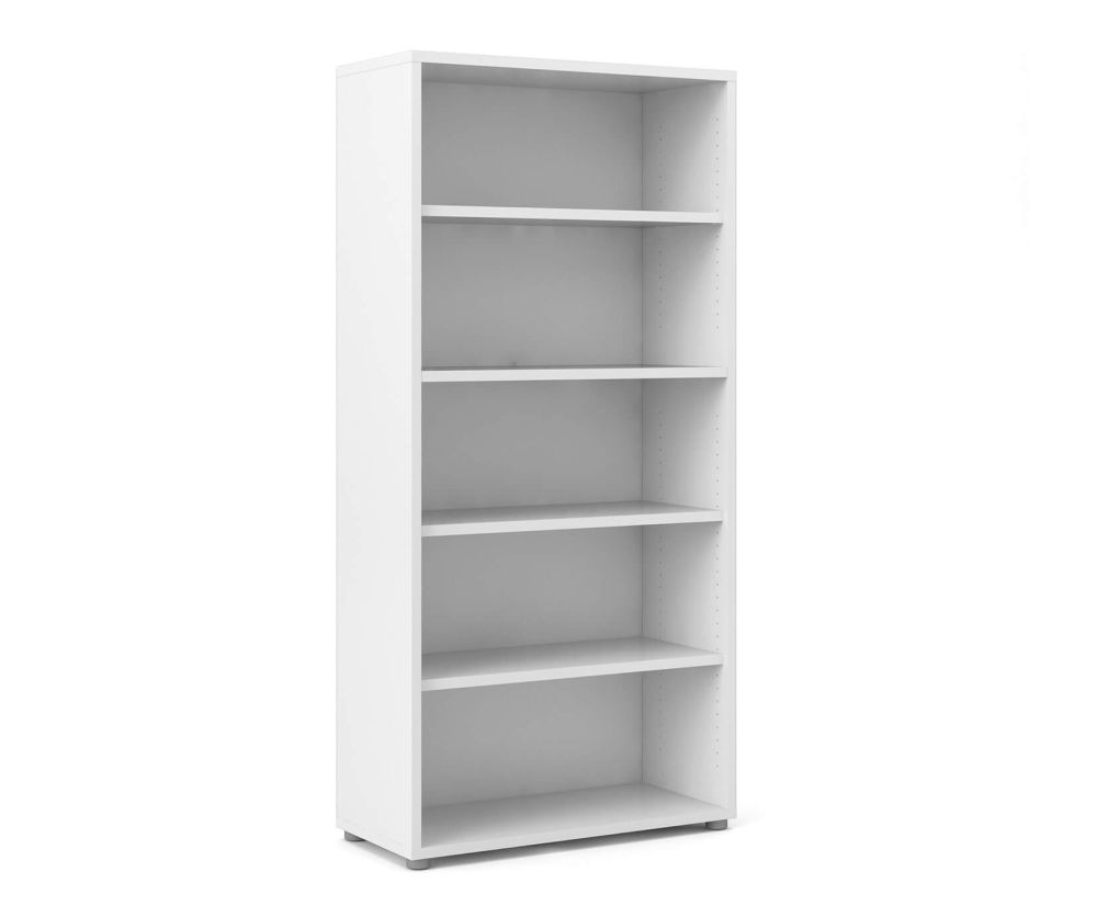 FTG Prima White Bookcase with 4 Shelves