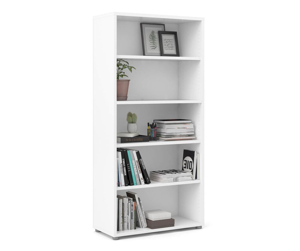 FTG Prima White Bookcase with 4 Shelves