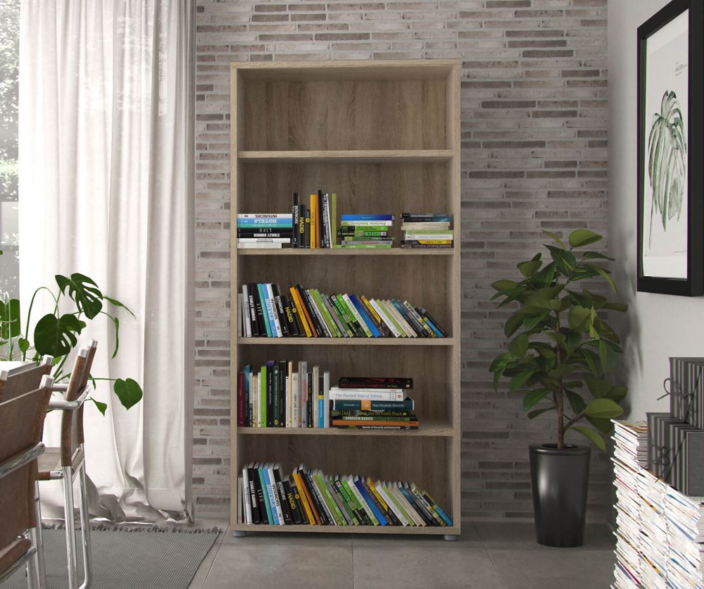 FTG Prima Oak Bookcase with 4 Shelves