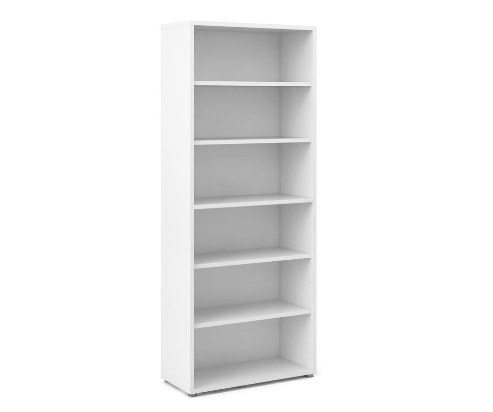 FTG Prima White Bookcase with 5 Shelves