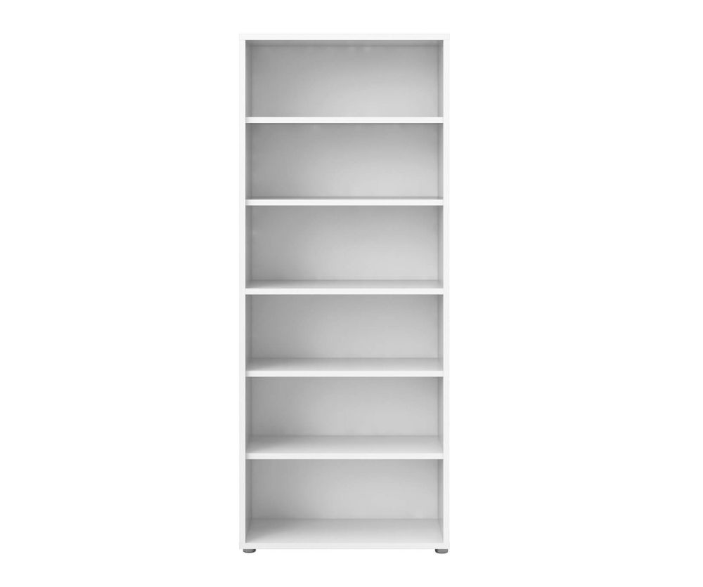 FTG Prima White Bookcase with 5 Shelves