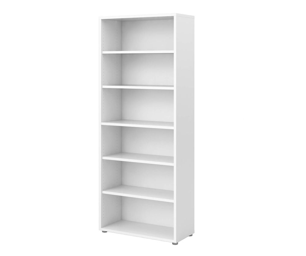 FTG Prima White Bookcase with 5 Shelves