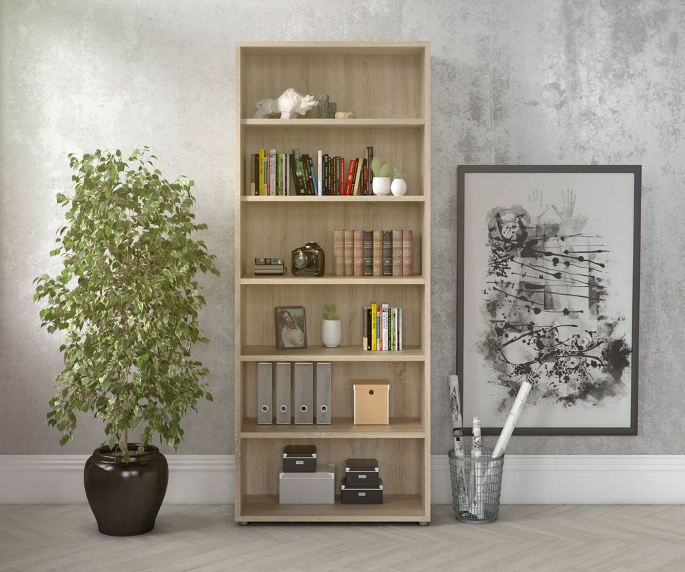 FTG Prima Oak Bookcase with 5 Shelves