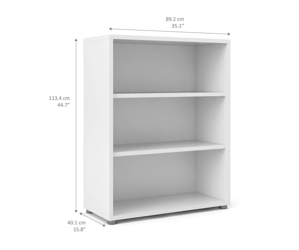 FTG Prima White Bookcase with 2 Shelves