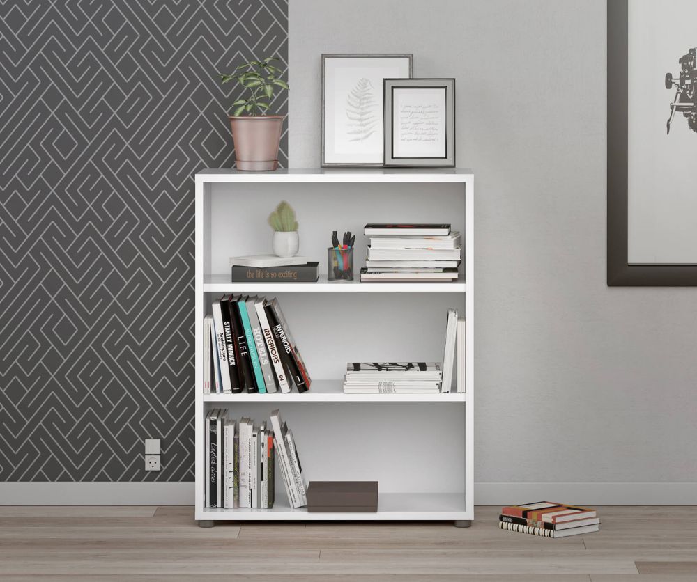 FTG Prima White Bookcase with 2 Shelves